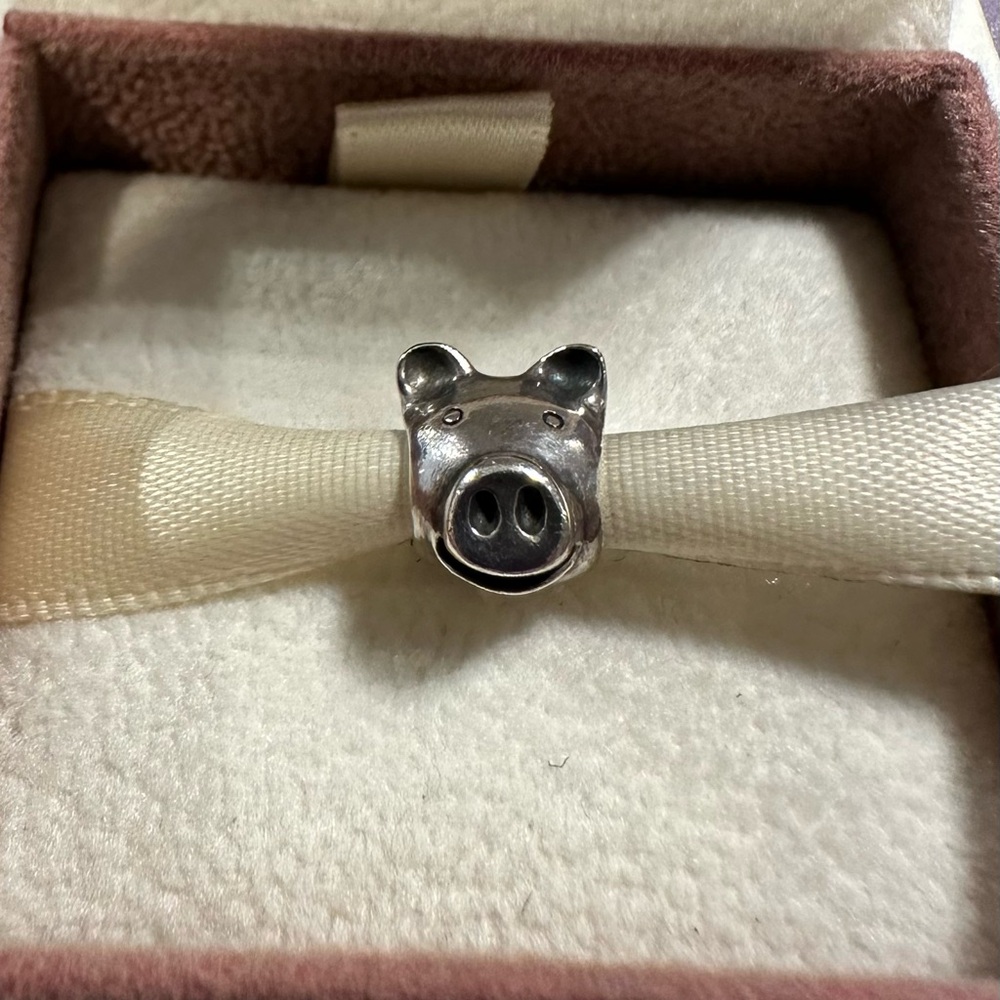 PANDORA Smiling Pig Charm Sterling Silver 790214 (retired)